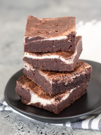 Fudgey Keto Cheesecake Brownies with a thick cheesecake swirl! An easy Keto dessert! 