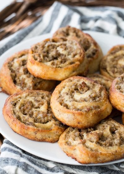 These easy Keto Sausage Rolls are packed with sausage and cream cheese! The perfect gluten free, keto breakfast or appetizer!