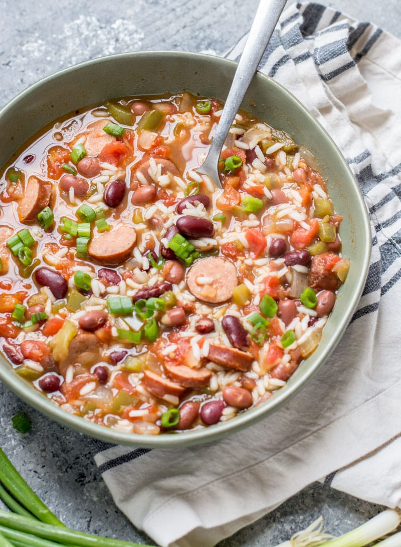 Red Beans and Rice with Andouille Sausage is an easy one pot meal perfect for busy weeknights! 