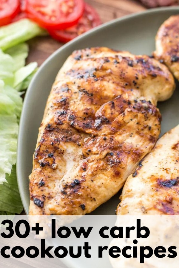 This list of 30+ Low Carb Cookout Recipes features the best keto bbq sides, main dishes, and desserts. Perfect for Memorial Day or July 4th!