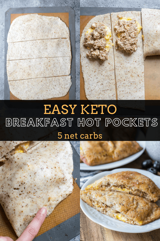 Wondering what to eat for breakfast on keto? These Keto Breakfast Hot Pockets are loaded with sausage, cream cheese and eggs! The perfect grab and go keto breakfast! #keto #mealprep