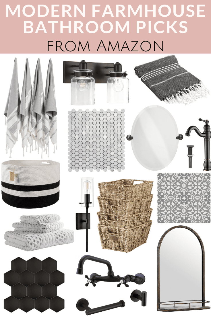 Modern Farmhouse Bathroom Picks from Amazon!  