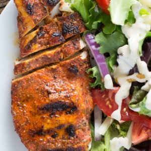 Learn how to make Easy Blackened Chicken perfect for salads, wraps, pasta and more. Pair with a low carb side for the perfect keto meal! #keto