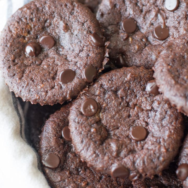These rich Keto Chocolate Chip Muffins are loaded with dark chocolate chips and under 4 net carbs each! #keto