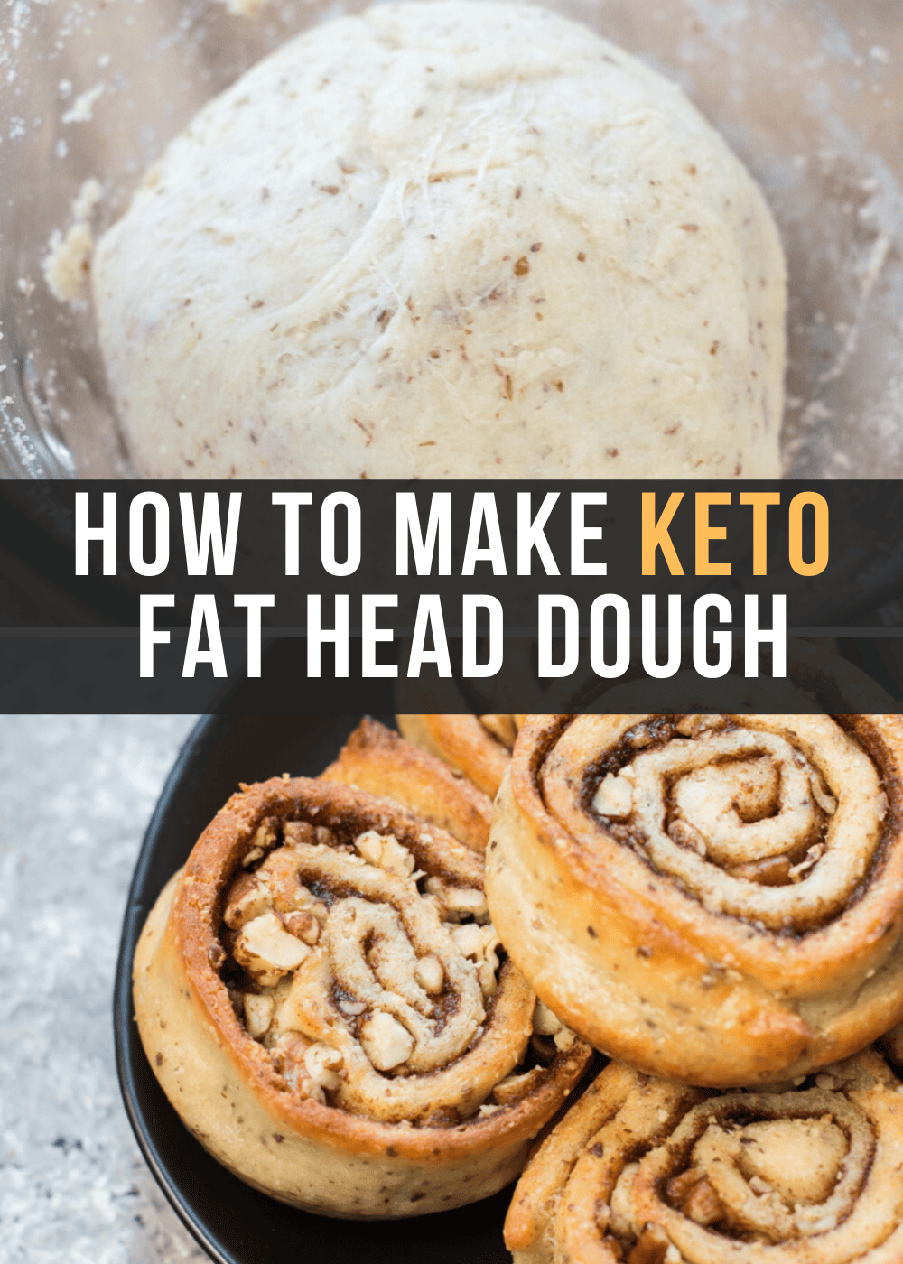 Learn how to make Keto Fat Head Dough perfect for keto pizzas, cinnamon rolls and more! This step by step tutorial will show you exactly how to make a crispy, delicious low carb crust!  #keto