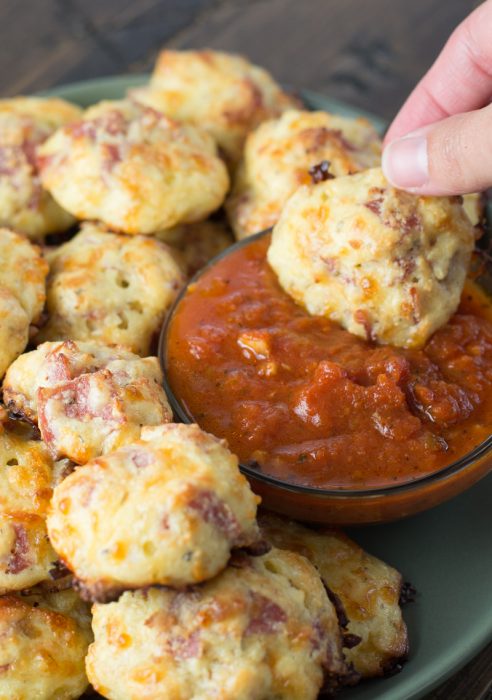 Easy Keto Pepperoni Pizza Bites are bursting with pepperoni and mozzarella cheese! At less than one net carb each these make the perfect low carb lunch! #keto