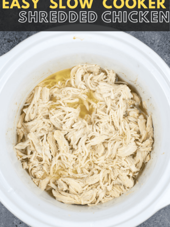 This easy all purpose Slow Cooker Shredded Chicken only requires a few ingredients and makes the best shredded chicken! Perfect for meal prep, casseroles, wraps and more! 