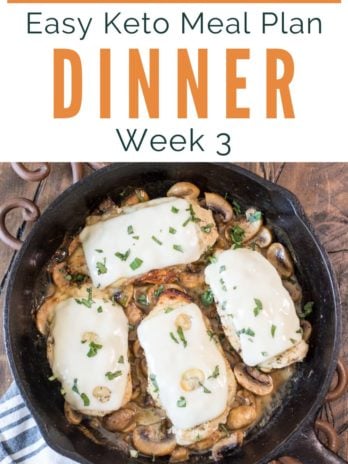 Ready to try keto? I've made it easy with this Easy Keto Meal Plan which includes 5 EASY low carb dinners plus a keto dessert recipe complete with net carb counts and a printable shopping list.