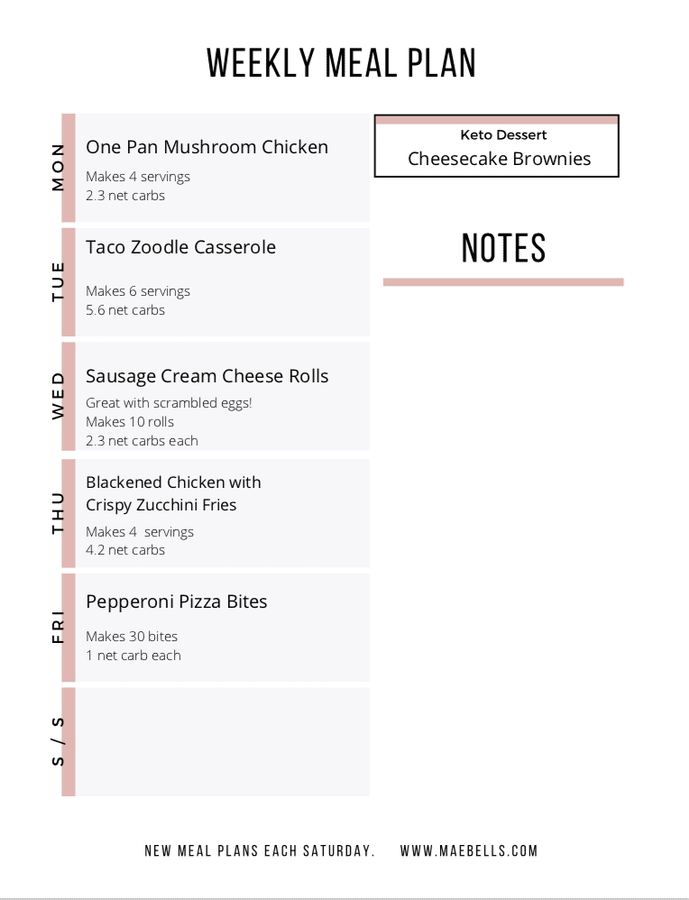 Curious about keto but not sure where to start? I can help! This Easy Keto Meal Plan includes 5 EASY low carb dinners plus a keto breakfast recipe complete with net carb counts and a printable shopping list.