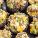 Keto Jalapeno Popper Stuffed Mushrooms