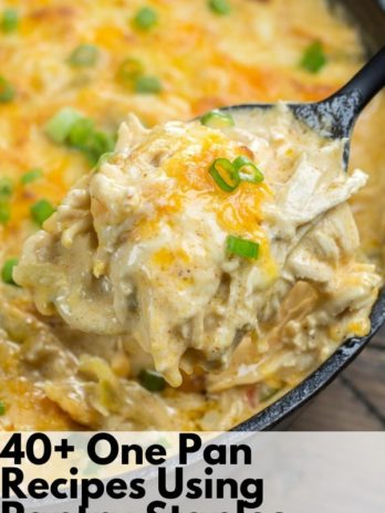 40+ One Pan Recipes using pantry staples- perfect for when you are short on time or don't want to make a grocery run!