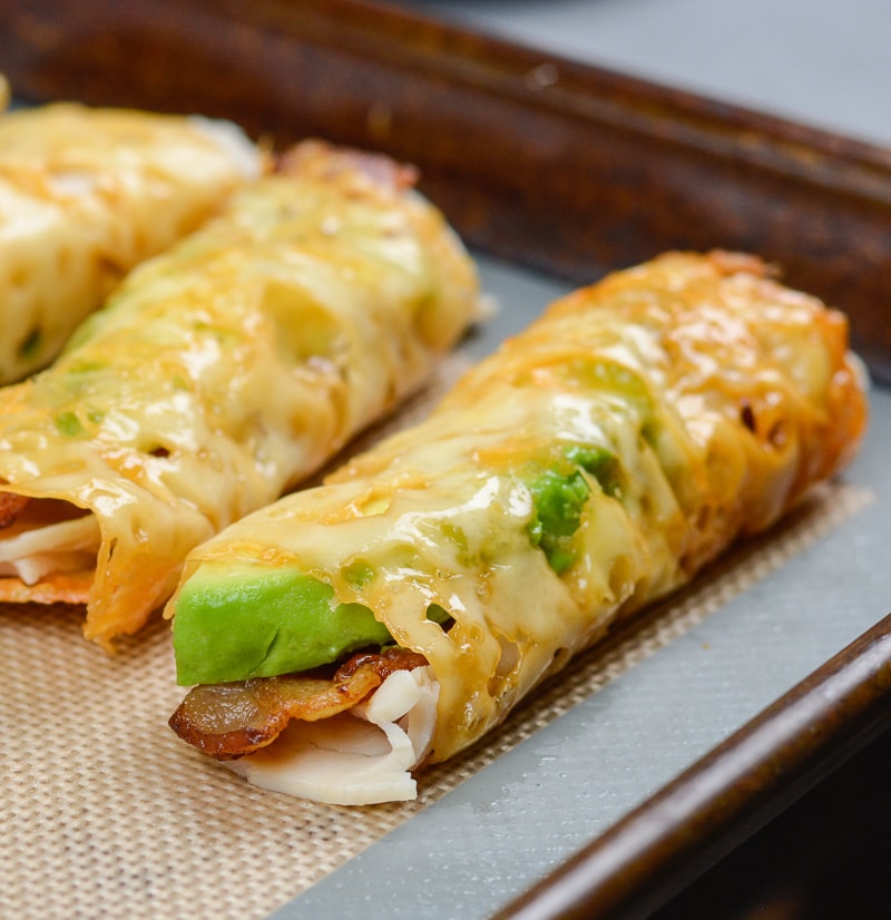 Keto Oven Baked Taquitos (Turkey, Bacon & Avocado) Maebells