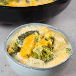 When you need some low carb comfort food try this Keto Broccoli Cheddar Chicken! A one pan, low carb dinner under 7 net carbs per serving.