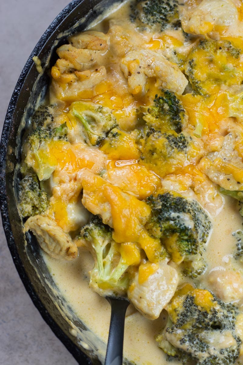 When you need some low carb comfort food try this Keto Broccoli Cheddar Chicken! A one pan, low carb dinner under 7 net carbs per serving.