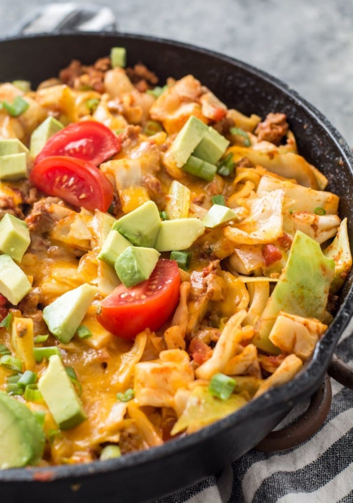 This one-pan Keto Taco Cabbage Casserole is the perfect keto weeknight dinner!