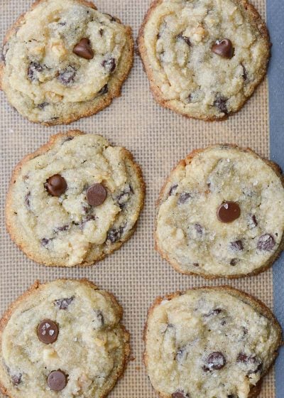 This is the perfect Keto Chocolate Chip Cookie recipe! These low carb cookies are packed with dark chocolate chips and pecans all for only about one net carb each!