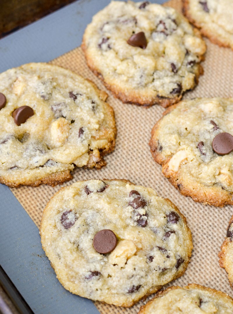 This is the perfect Keto Chocolate Chip Cookie recipe! These low carb cookies are packed with dark chocolate chips and pecans all for only about one net carb each!