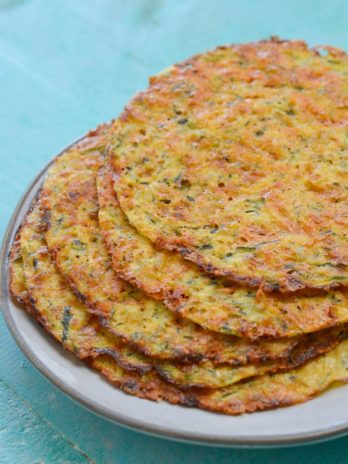 These easy five ingredient Zucchini Tortillas are low carb, grain free and keto friendly! At about one net carb per tortilla these are perfect for keto wraps, quesadillas and more!