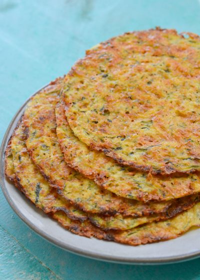 These easy five ingredient Zucchini Tortillas are low carb, grain free and keto friendly! At about one net carb per tortilla these are perfect for keto wraps, quesadillas and more!