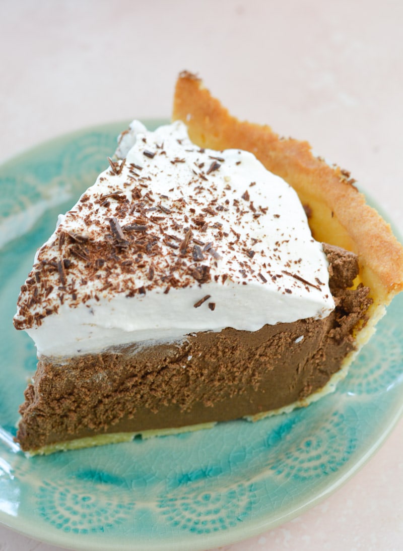 Try this Keto French Silk Pie for a decadent low carb dessert! At about 5 net carbs per slice this rich chocolate pie is an instant keto classic!