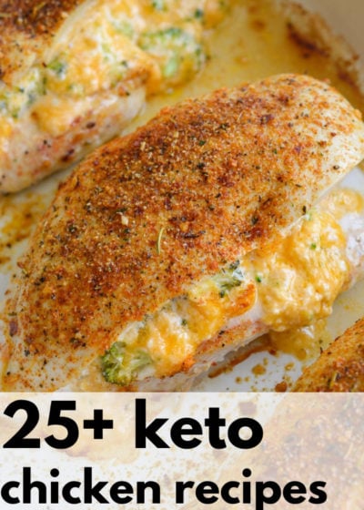 25+ Easy Keto Chicken Recipes that will make your low carb meal planning easy! These include easy keto dinners with chicken plus snacks, wraps, soups, and more!
