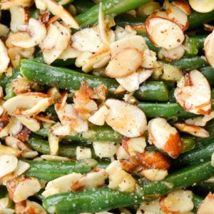 Green Beans Almondine is a classic side dish that goes perfectly with most entrees! Tender green beans are tossed in a rich butter sauce and toasted almonds, for only 3.6 net carbs per serving! 