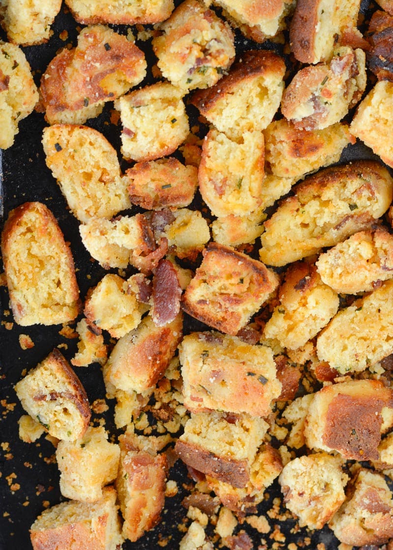 This Easy Keto Sausage Stuffing is loaded with flavor, naturally gluten free, and has about 5 net carbs per serving! This low carb side dish is perfect for all of your holiday gatherings! 
