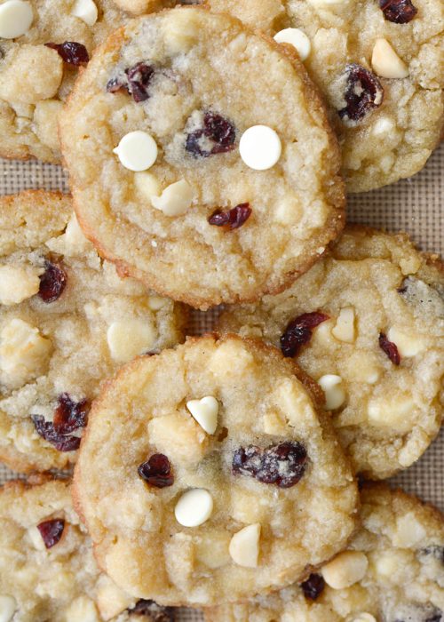 Cranberry White Chocolate Macadamia Nut Cookies (low carb + keto