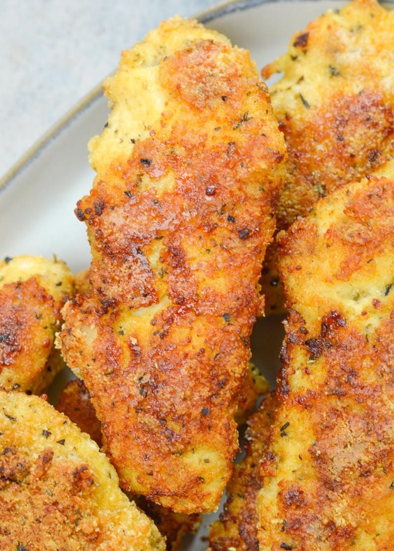 These Easy Keto Chicken Tenders are perfect for a meal prep or weeknight dinner!