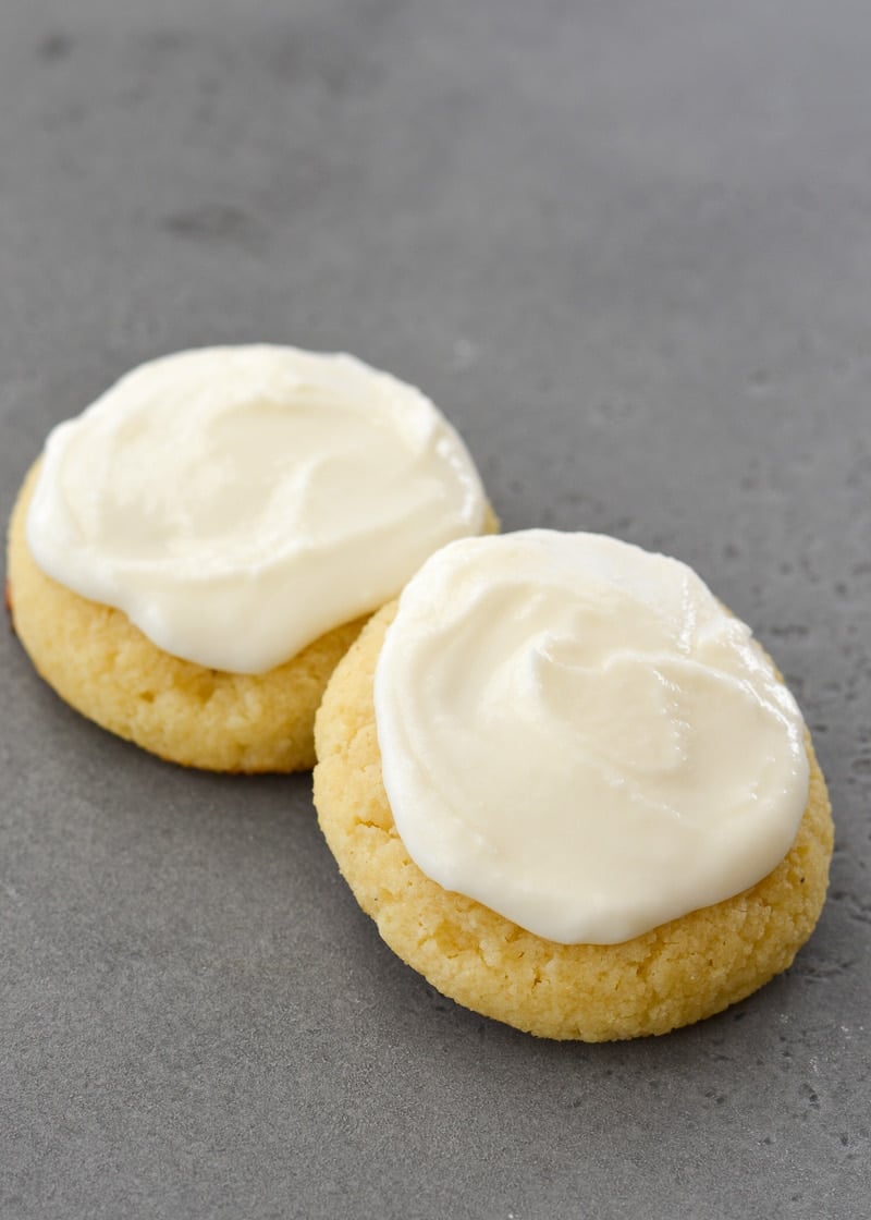 Two frosted keto sugar cookies 