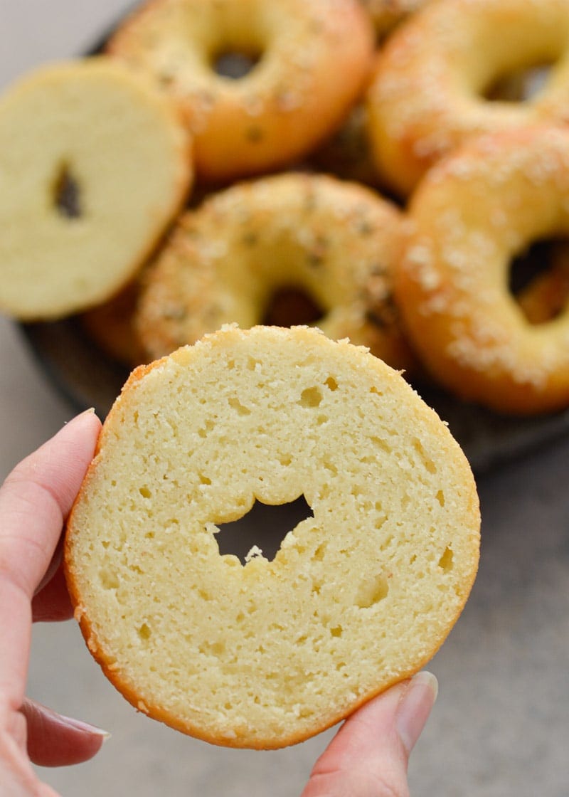 These Easy Keto Bagels make the best low carb breakfast sandwiches! At about 3 net carbs this is a gluten free, keto-friendly bagel recipe you will love!