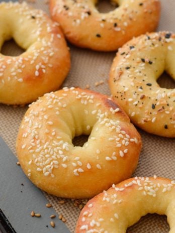 These Easy Keto Bagels make the best low carb breakfast sandwiches! At about 3 net carbs this is a gluten free, keto-friendly bagel recipe you will love!