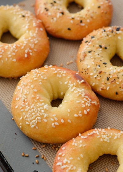 These Easy Keto Bagels make the best low carb breakfast sandwiches! At about 3 net carbs this is a gluten free, keto-friendly bagel recipe you will love!