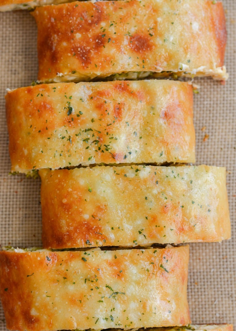 This Chicken Broccoli Cheddar Hot Pocket is loaded with tender chicken, fresh broccoli and loads of cheese wrapped in a perfectly soft and fluffy crust! Each slice is about 3 net carbs! 