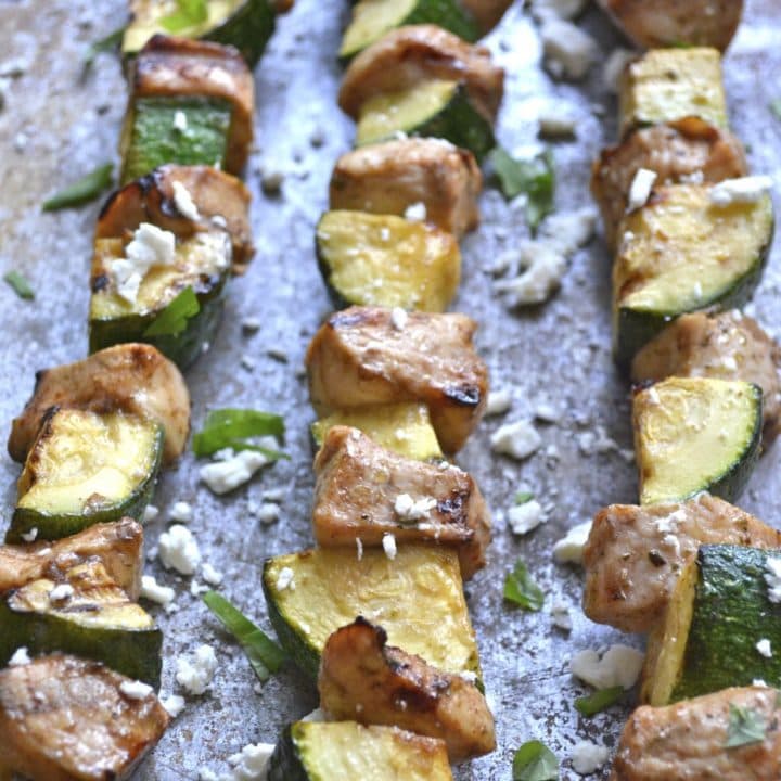 Balsamic Vinegar Grilled Chicken and Zucchini Skewers