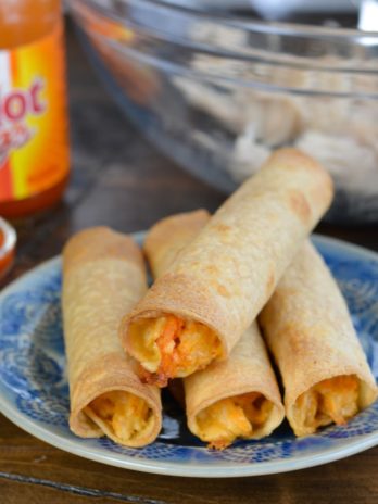 These 6-ingredient Buffalo Chicken Taquitos make an excellent, super-filling snack or dinner! Start with cooked, shredded chicken to have them ready in 30 minutes!