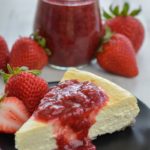 Keto Cheesecake with Strawberry Sauce