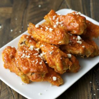 These Crispy Baked Buffalo Wings are lightened up and made keto-friendly!