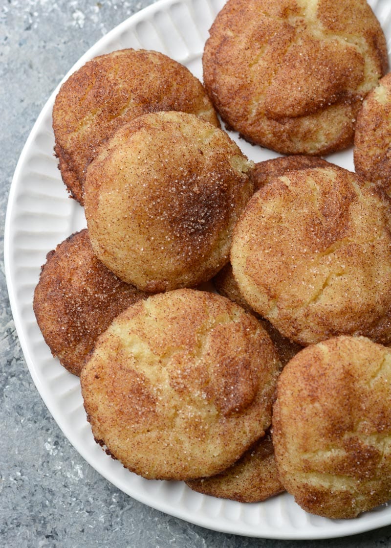 These soft and chewy Keto Snickerdoodles are loaded with vanilla and cinnamon! Each grain free cookie has just 1.5 net carbs each! 