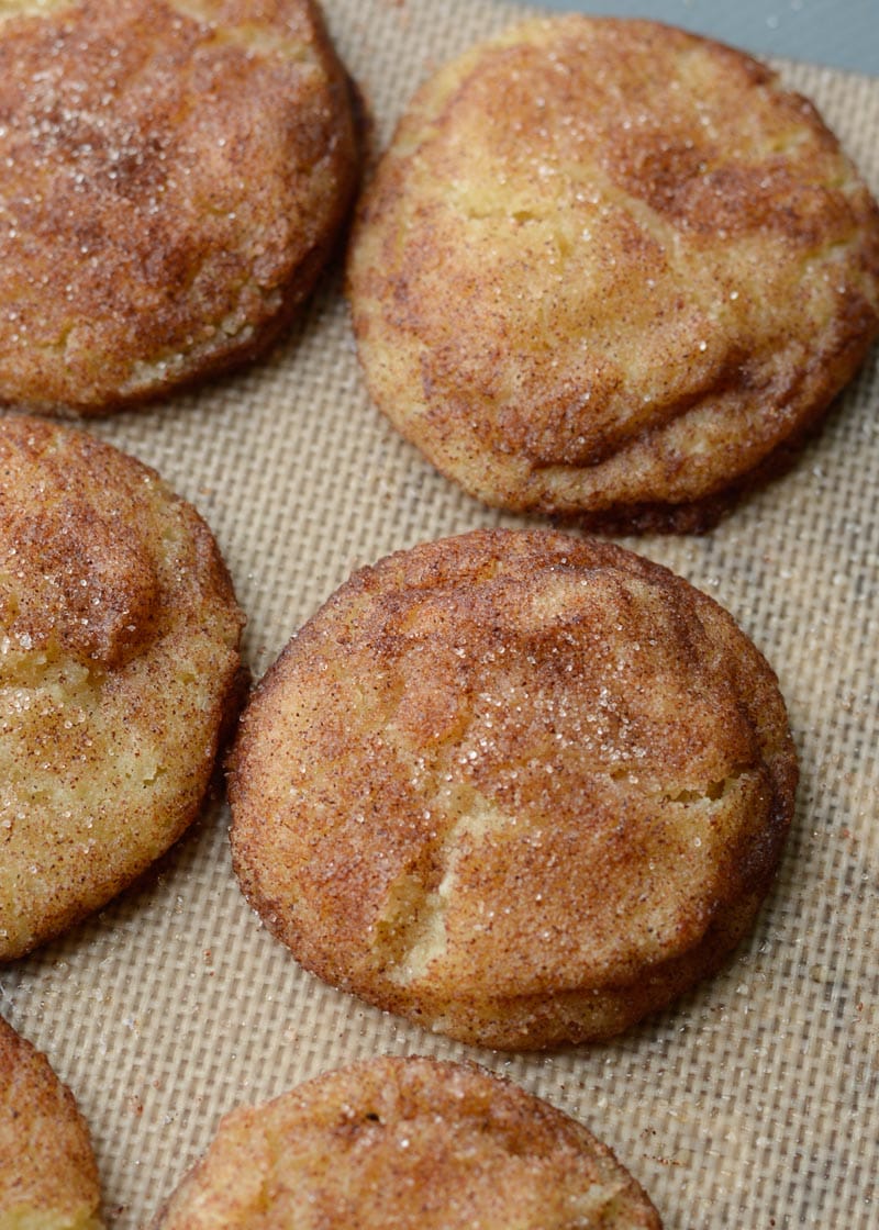 These soft and chewy Keto Snickerdoodles are loaded with vanilla and cinnamon! Each grain free cookie has just 1.5 net carbs each! 