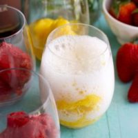 Fruit Sorbet and Sparkling Wine Floats