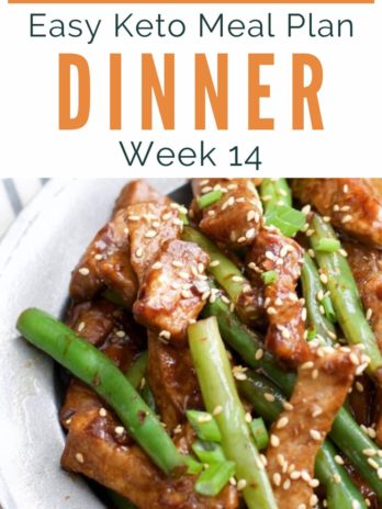 This week’s Easy Keto Meal Plan includes 5 easy low-carb dinner as well as a keto-friendly dessert. I’ve included net carb counts, serving amounts, and a printable shopping list!