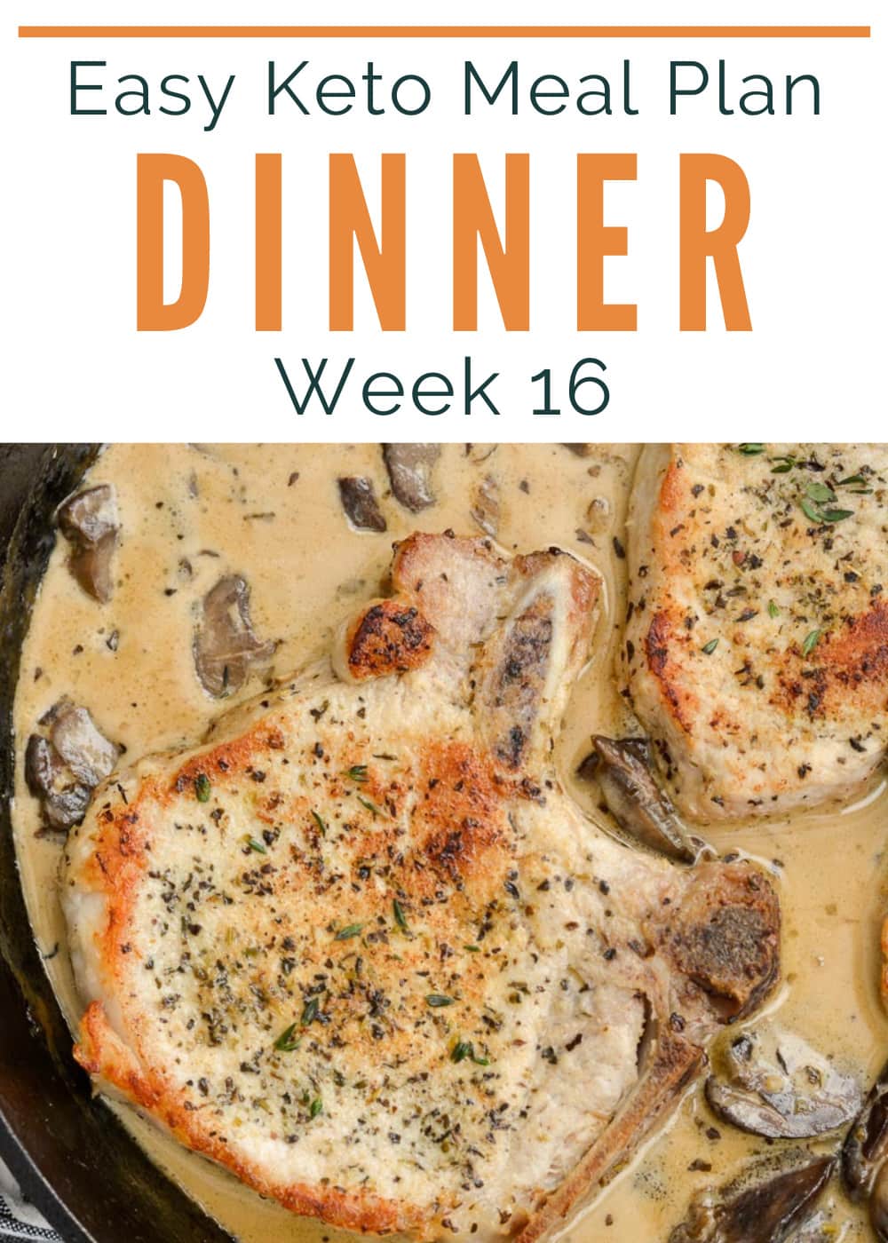 Week 16 of my Easy Keto Meal Plan includes 5 EASY keto meals plus a low-carb dessert you can meal prep! This guide is complete with net carb counts and a printable shopping list.