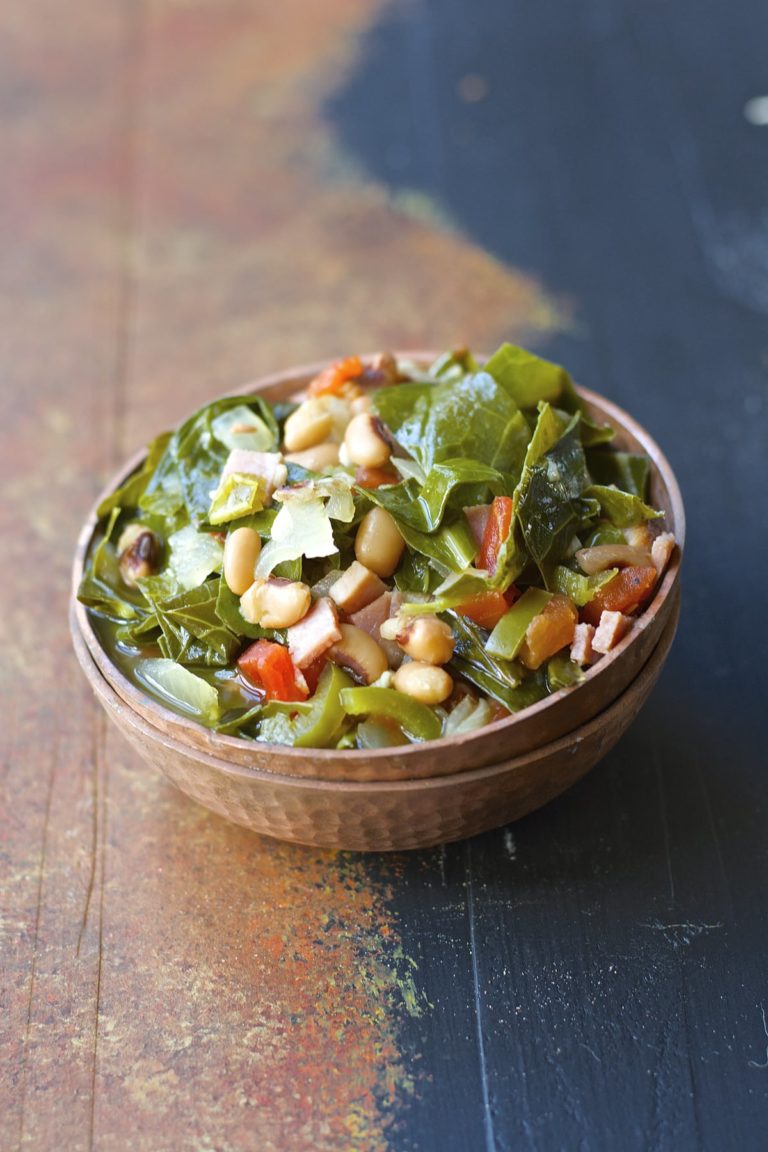 Crock Pot Black Eyed Peas and Collard Greens Maebells