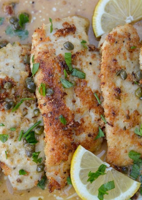 This one pan Easy Chicken Piccata is low carb and keto-friendly! Tender chicken is sautéed and paired with a white wine and lemon sauce, pair with your favorite side for an easy weeknight meal!