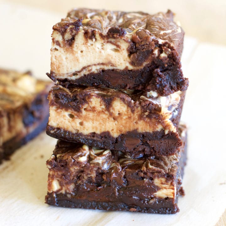 Double Chocolate Peanut Butter Cheesecake Brownies