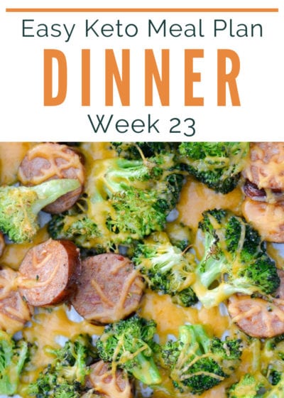 My Easy Keto Meal Plan includes five simple low-carb dinners and a bonus keto meal-prep dessert! With net carb counts, serving amounts, and a printable shopping list, this meal plan makes keto life easy!