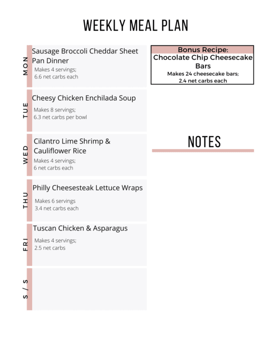 Week 23 Easy Keto Meal Plan