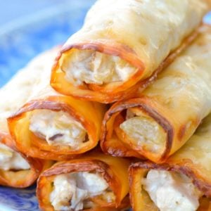 These Keto Green Chile Chicken Taquitos are the perfect cheesy low-carb snack!