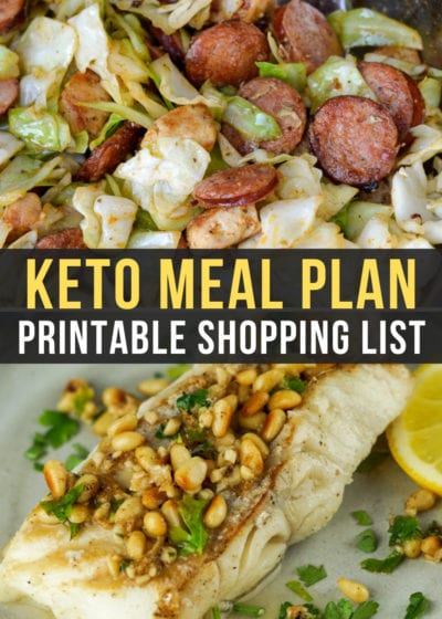 Week 21 of our Easy Keto Meal Plan includes delicious low carb dinners like Cajun Chicken Sausage Skillet and Lemon Butter Fish with Roasted Broccoli!